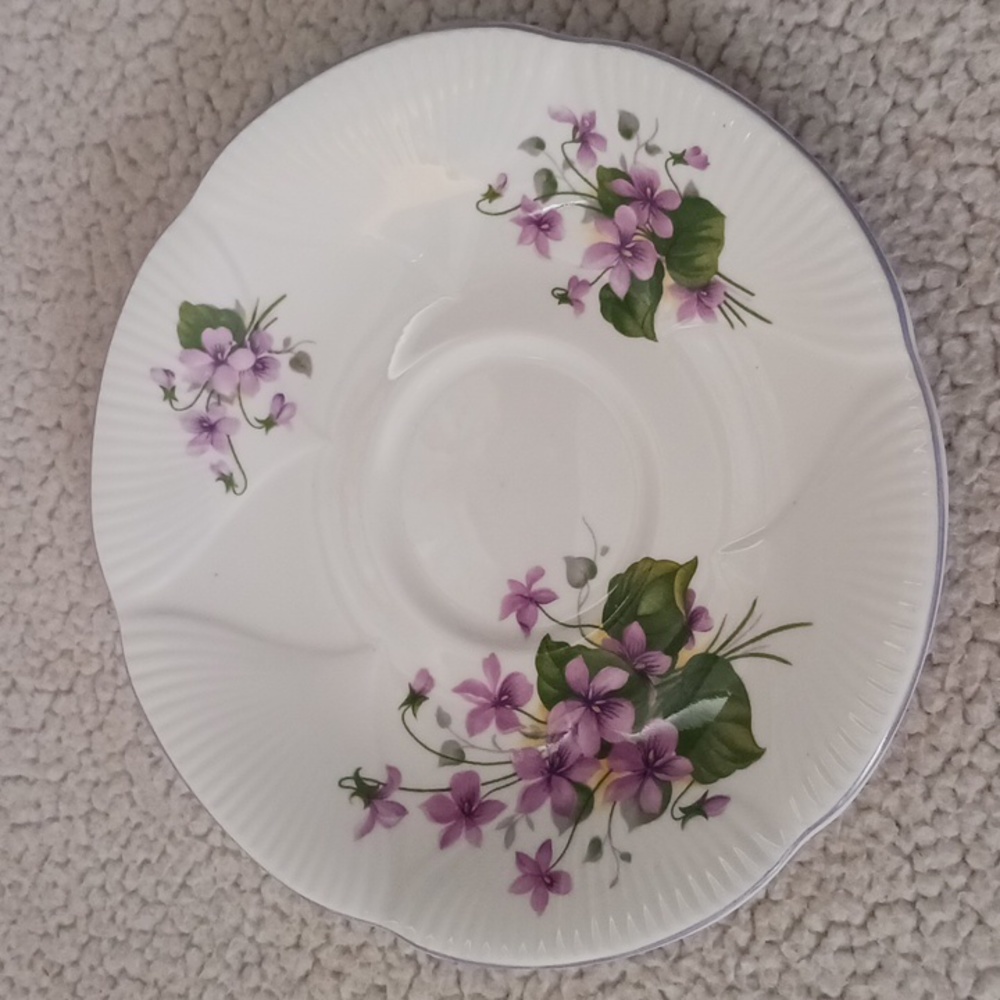 Royal Albert Bone China Saucer, Purple Violet Flowers